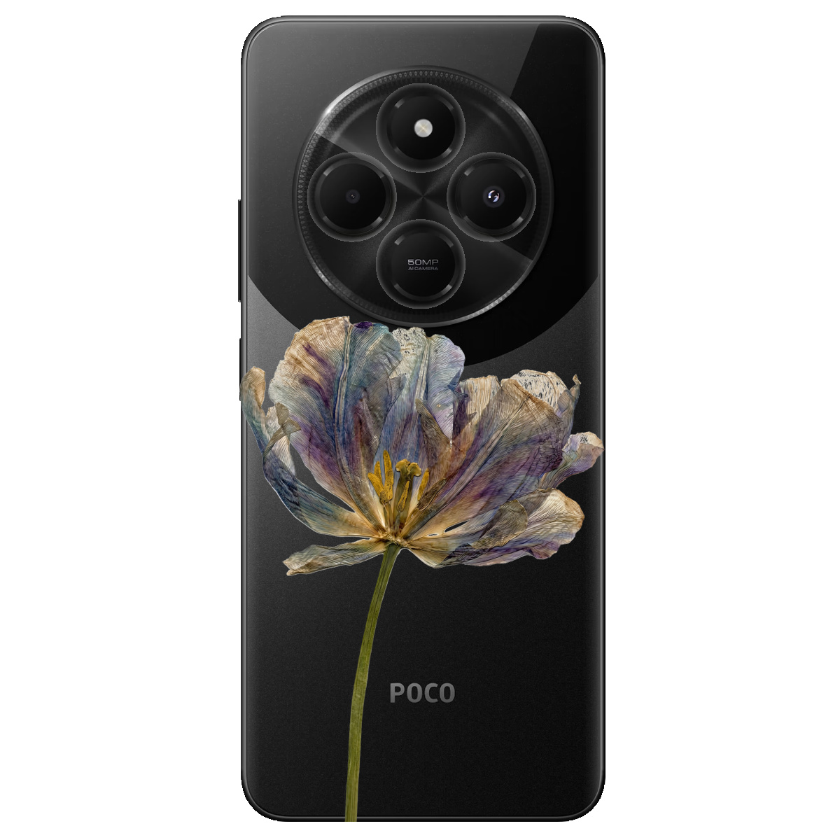 Чохол для Xiaomi Redmi 14C прозорий Ніжний сухоцвіт - фото 1 - Чохли для телефонів