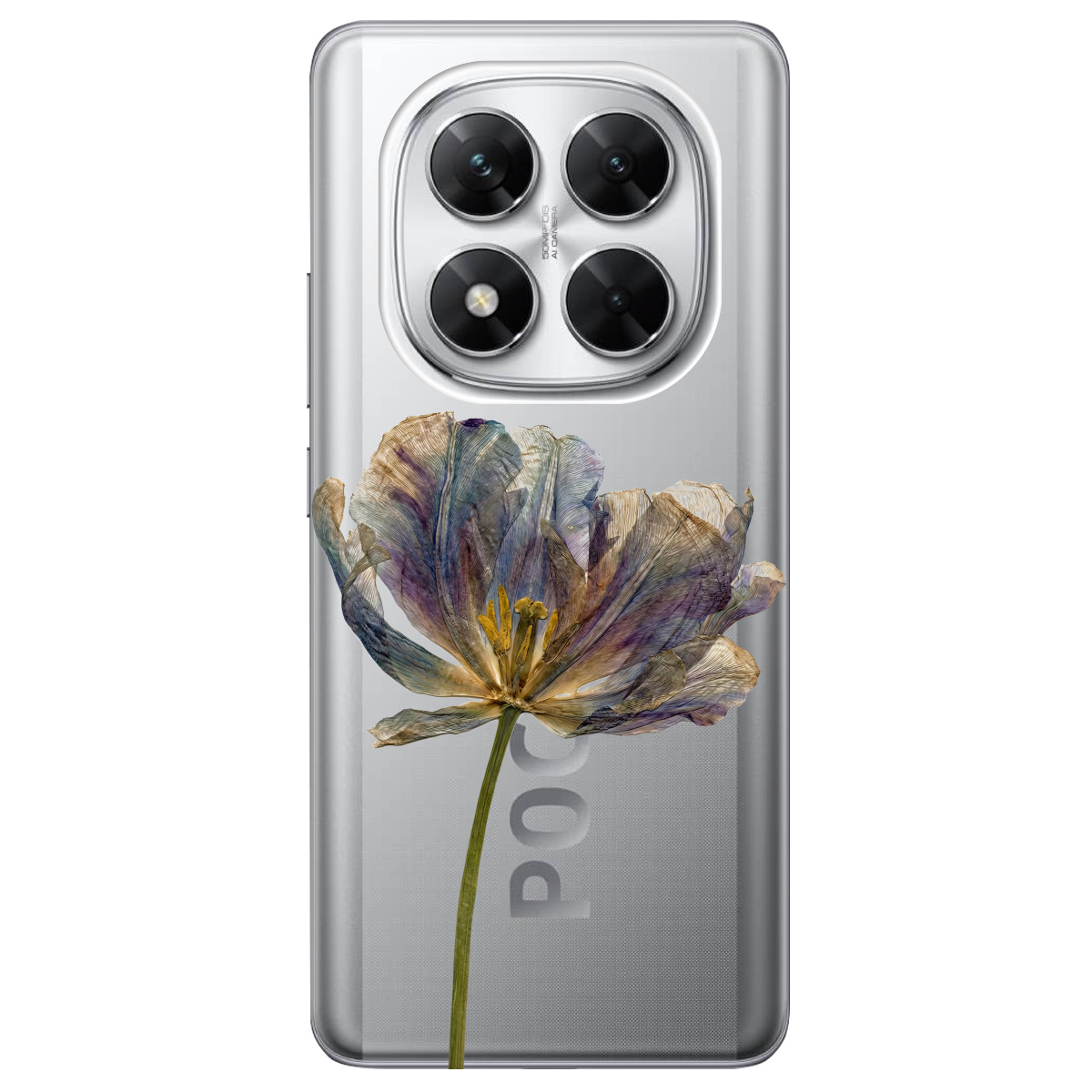 Чехол для Xiaomi Poco X7 прозрачный Нежный сухоцвет - фото 1 - Чехлы для телефонов