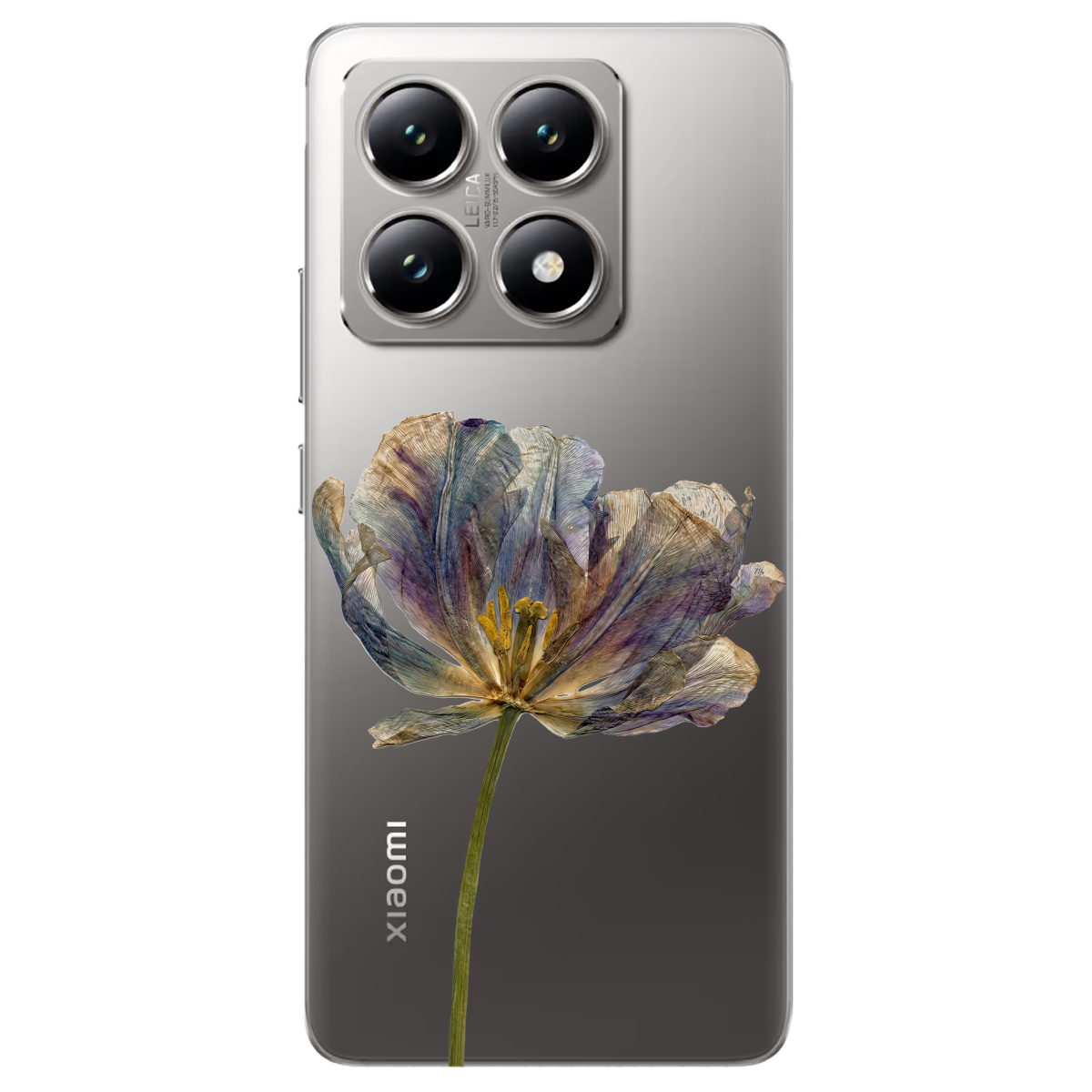 Чехол для Xiaomi 14T прозрачный Нежный сухоцвет - фото 1 - Чехлы для телефонов