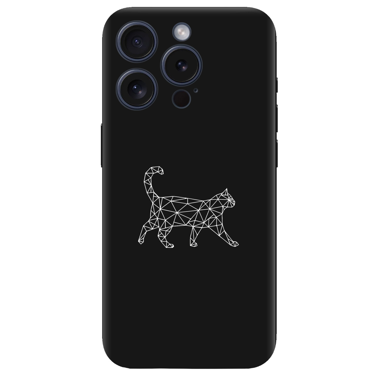 Чохол для Apple iPhone 15 Pro Max чорний матовий soft touch White cat - фото 1 - Чохли для телефонів