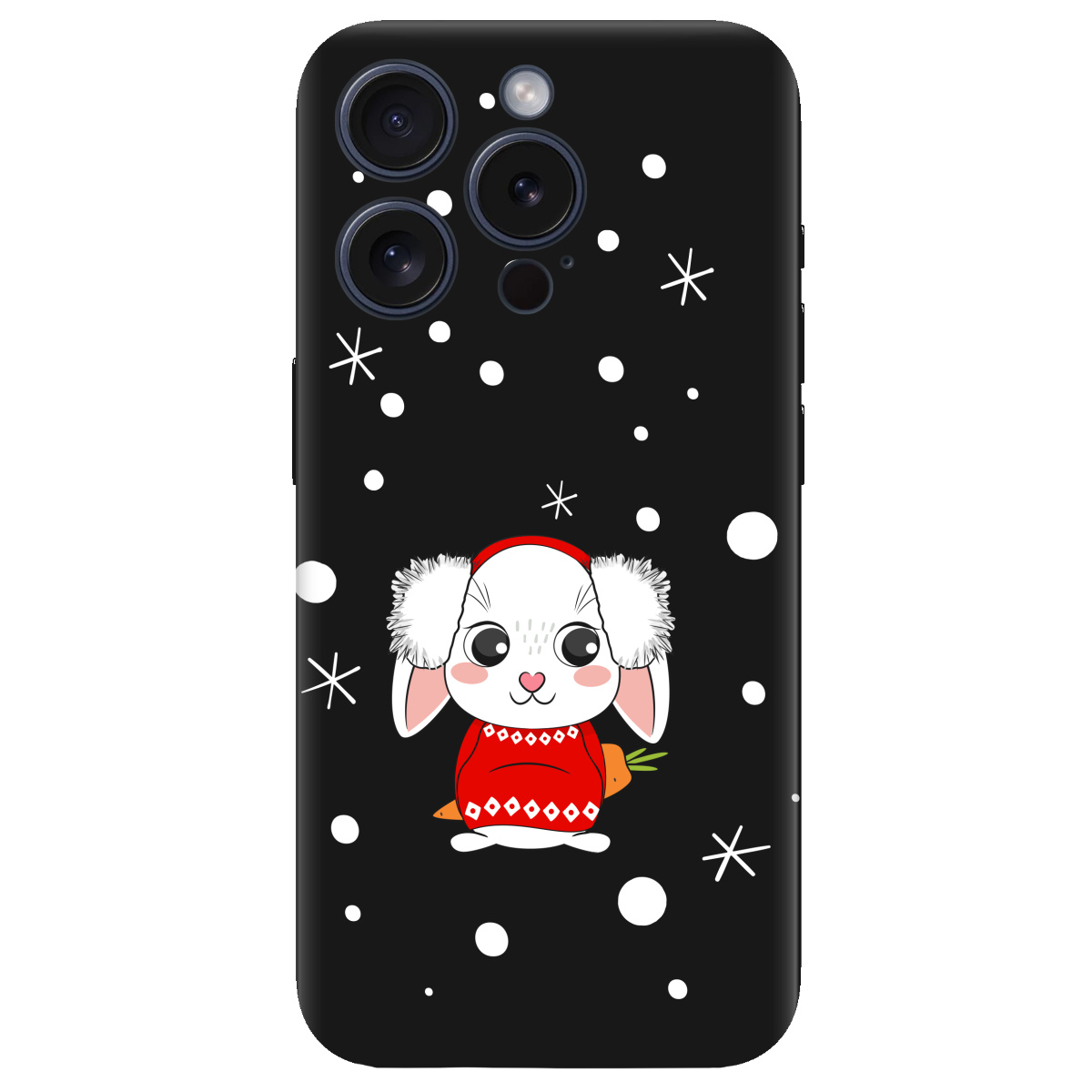 Чохол для Apple iPhone 15 Pro Max чорний матовий soft touch My bunny - фото 1 - Чохли для телефонів