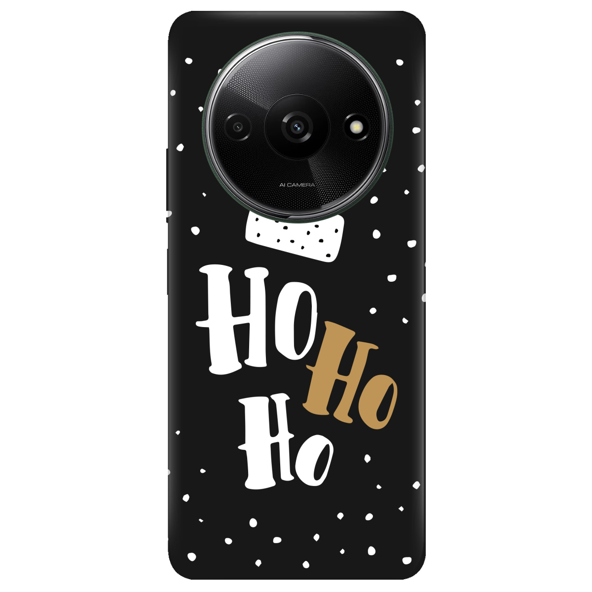 Чохол для Xiaomi Redmi A3 чорний матовий soft touch Ho-ho-ho - фото 1 - Чохли для телефонів