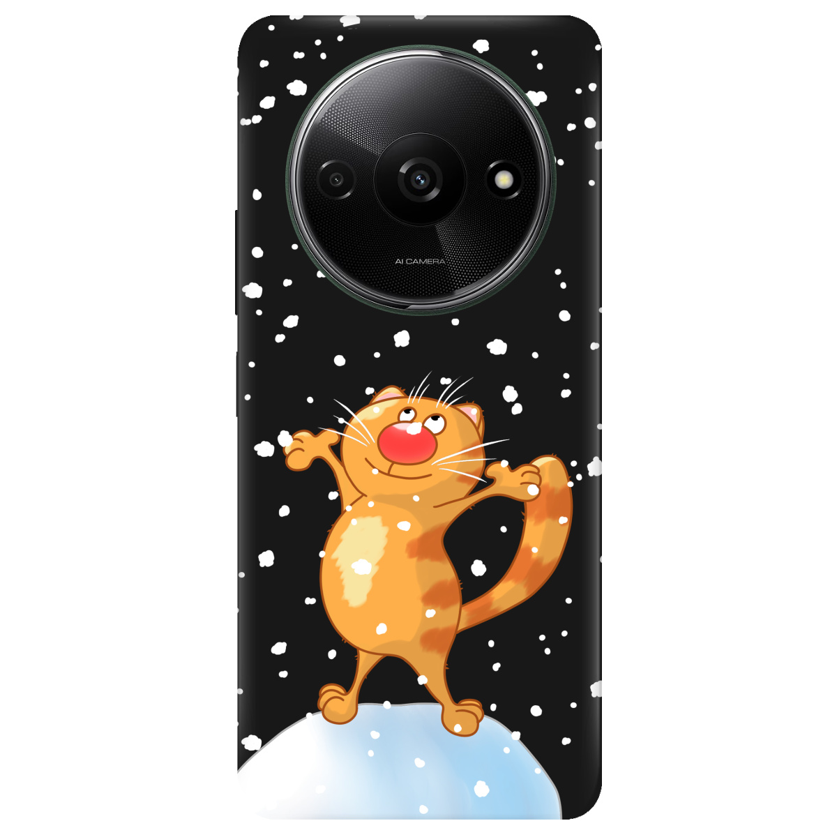 Чехол для Xiaomi Redmi A3 черный матовый soft touch Be Happy - фото 1 - Чехлы для телефонов