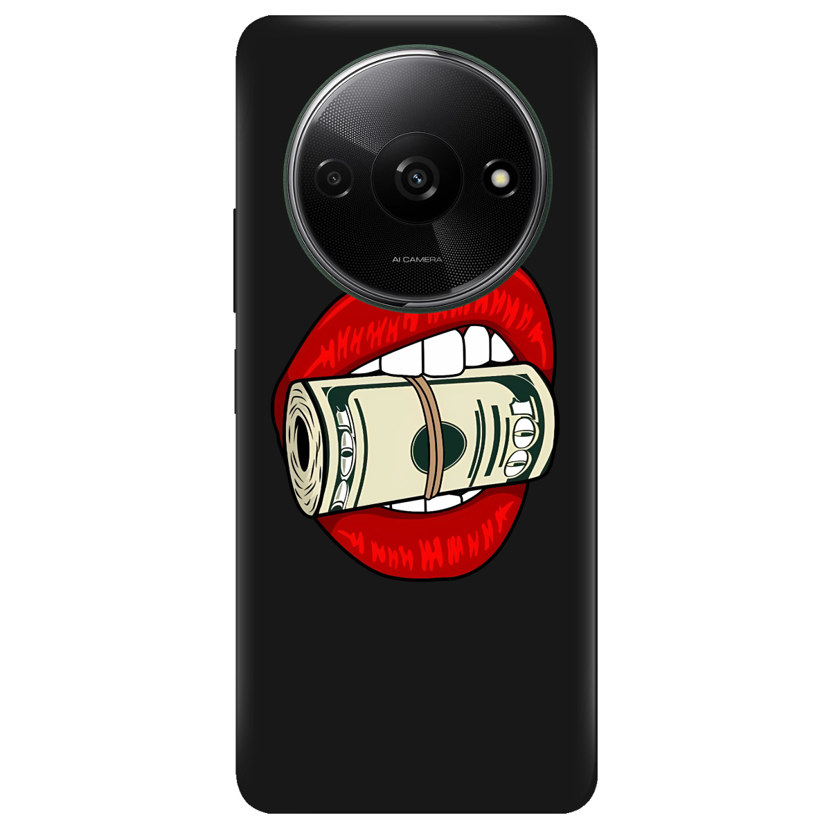 Чехол для Xiaomi Redmi A3 черный матовый soft touch Secret - фото 1 - Чехлы для телефонов