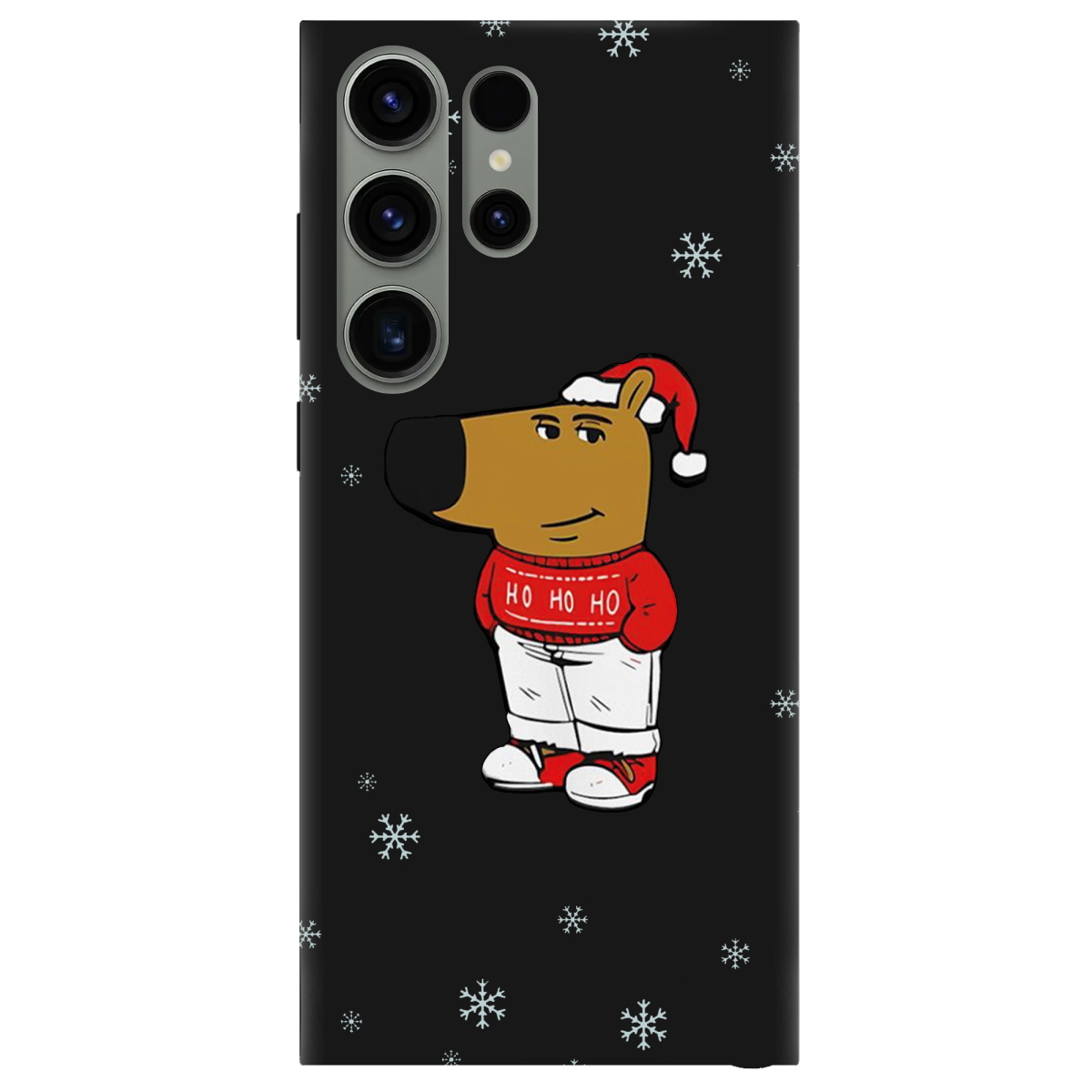 Чохол для Samsung Galaxy S23 Ultra чорний матовий soft touch Chill Guy Santa - фото 1 - Чохли для телефонів