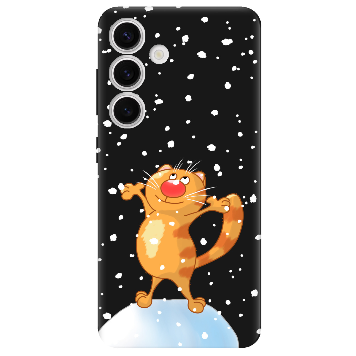 Чехол для Samsung Galaxy S25 Plus черный матовый soft touch Be Happy - фото 1 - Чехлы для телефонов