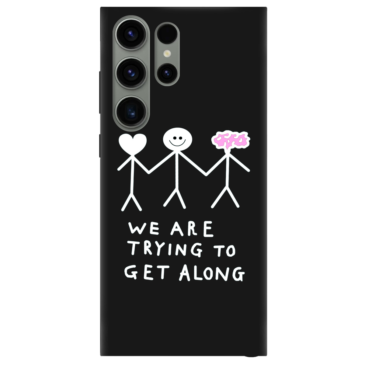 Чохол для Samsung Galaxy S23 Ultra чорний матовий soft touch We are trying - фото 1 - Чохли для телефонів