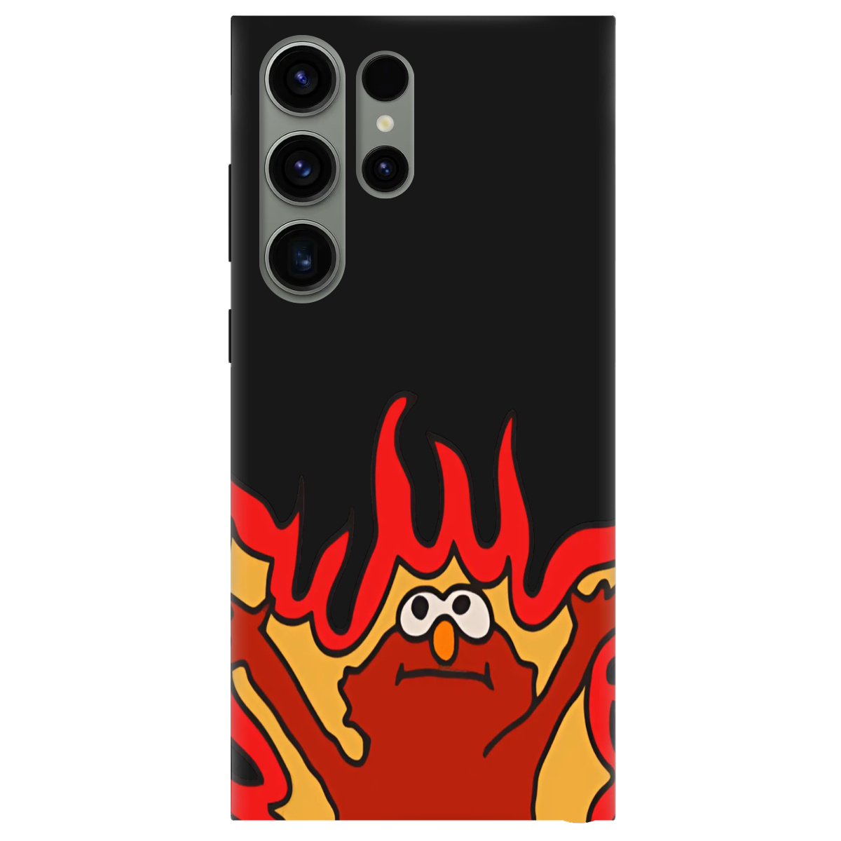 Чохол для Samsung Galaxy S23 Ultra чорний матовий soft touch Хаос у вогні - фото 1 - Чохли для телефонів