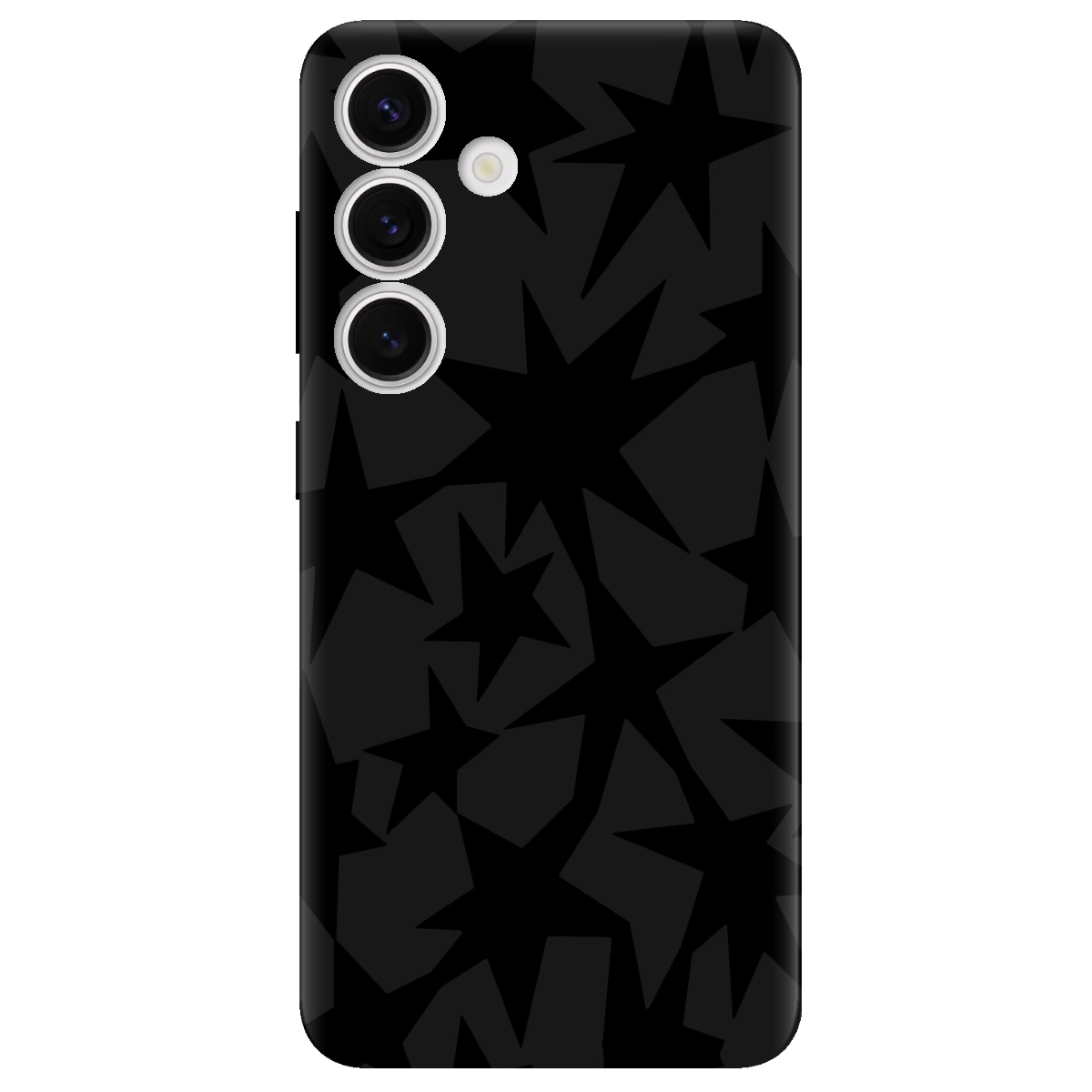 Чохол для Samsung Galaxy S25 Plus чорний матовий soft touch Black stars - фото 1 - Чохли для телефонів