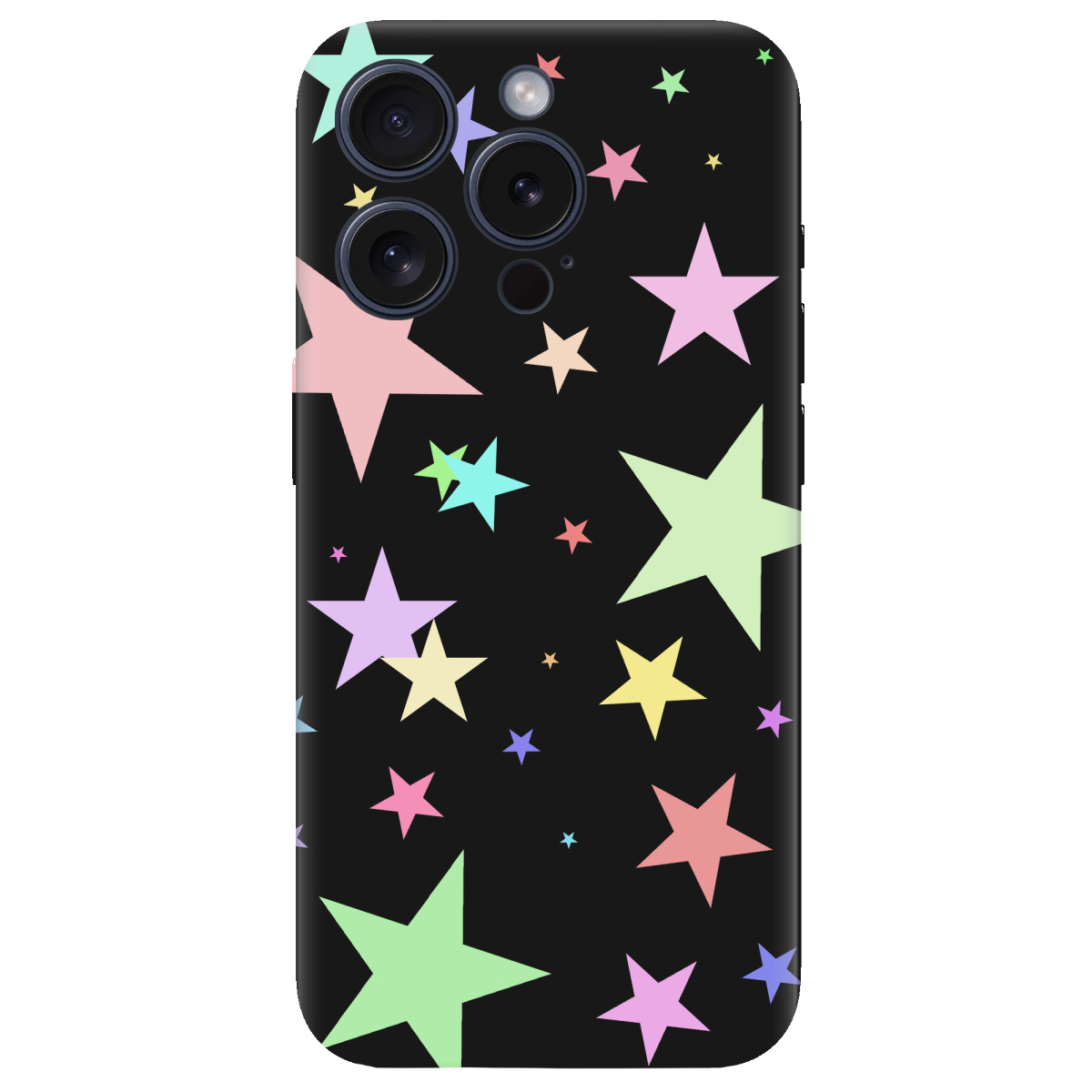 Чохол для Apple iPhone 15 Pro Max чорний матовий soft touch Яскраві зірки (black) - фото 1 - Чохли для телефонів