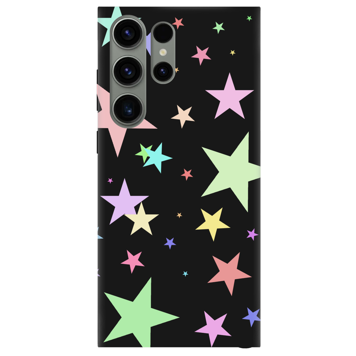 Чехол для Samsung Galaxy S23 Ultra черный матовый soft touch Яскраві зірки (black) - фото 1 - Чехлы для телефонов