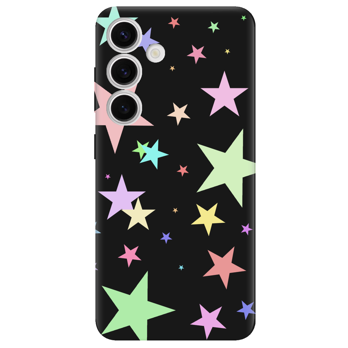 Чехол для Samsung Galaxy S25 Plus черный матовый soft touch Яскраві зірки (black) - фото 1 - Чехлы для телефонов