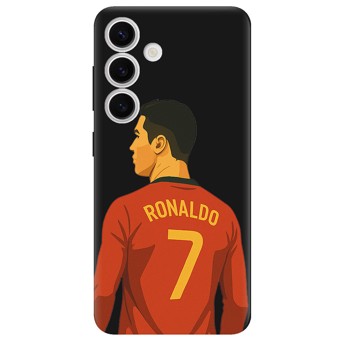 Чохол для Samsung Galaxy S25 Plus чорний матовий soft touch Ronaldo - фото 1 - Чохли для телефонів