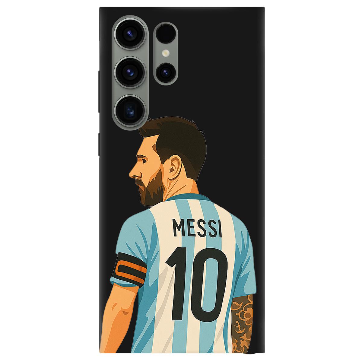 Чохол для Samsung Galaxy S23 Ultra чорний матовий soft touch Messi - фото 1 - Чохли для телефонів