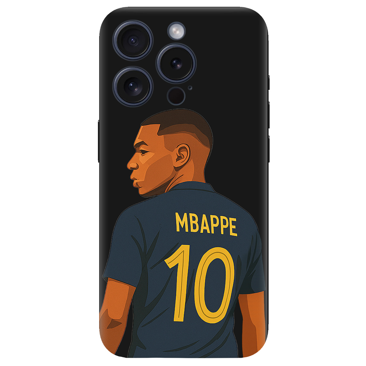 Чохол для Apple iPhone 15 Pro Max чорний матовий soft touch Mbappe - фото 1 - Чохли для телефонів
