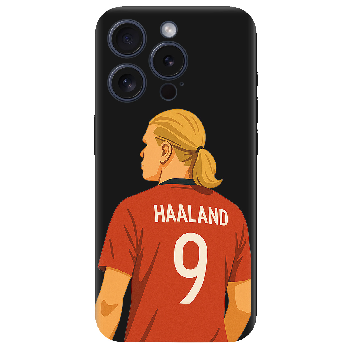 Чохол для Apple iPhone 15 Pro Max чорний матовий soft touch Haaland - фото 1 - Чохли для телефонів