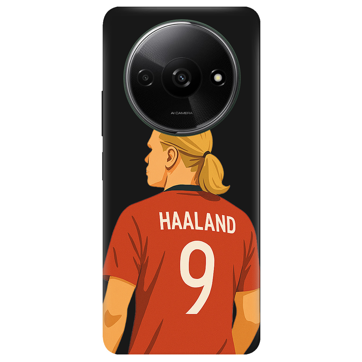 Чехол для Xiaomi Redmi A3 черный матовый soft touch Haaland - фото 1 - Чехлы для телефонов