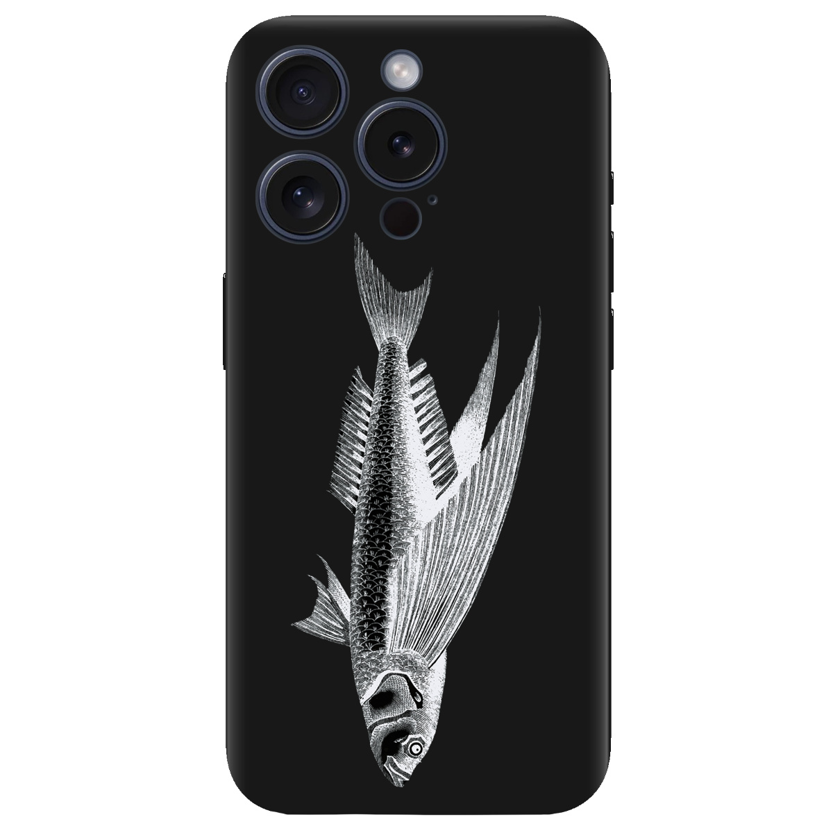 Чохол для Apple iPhone 15 Pro Max чорний матовий soft touch Срібний трофей - фото 1 - Чохли для телефонів