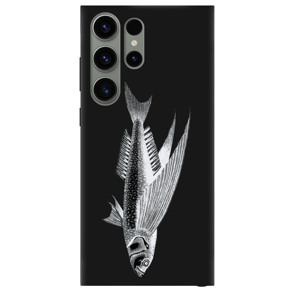 Чохол для Samsung Galaxy S23 Ultra чорний матовий soft touch Срібний трофей - фото 1 - Чохли для телефонів