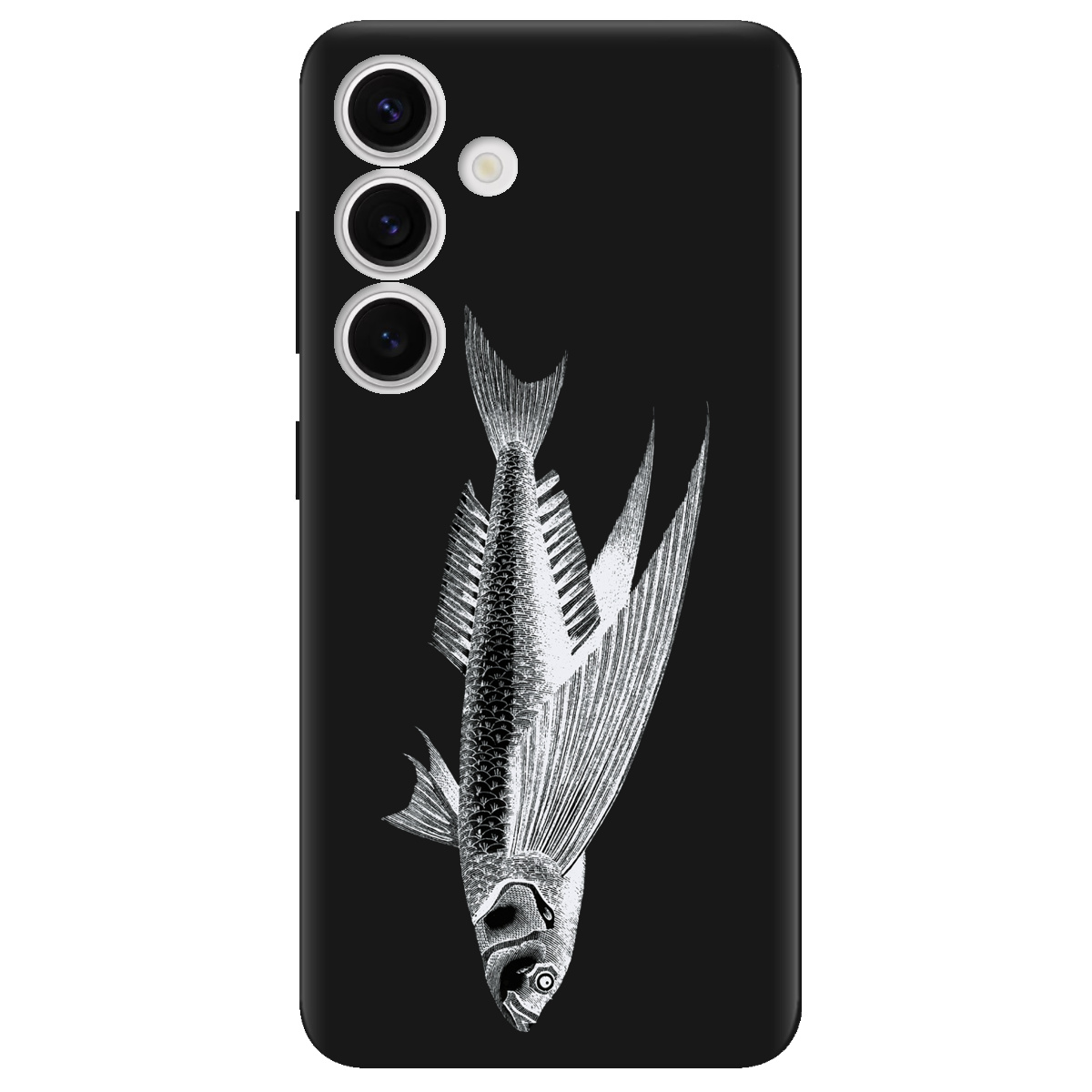 Чохол для Samsung Galaxy S25 Plus чорний матовий soft touch Срібний трофей - фото 1 - Чохли для телефонів