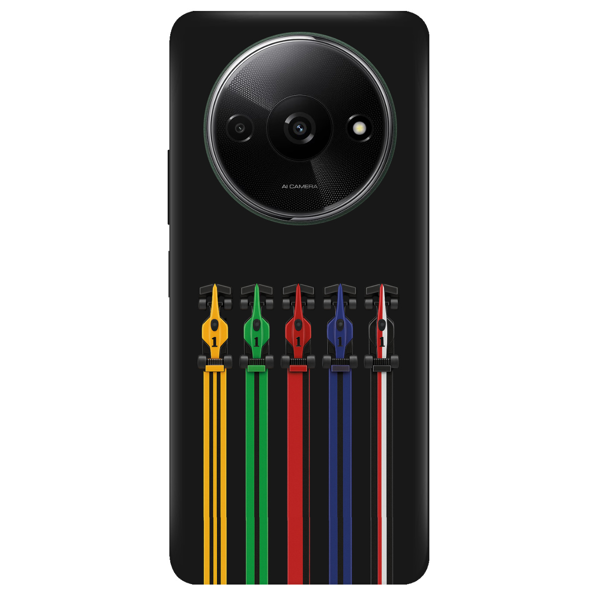 Чехол для Xiaomi Redmi A3 черный матовый soft touch Рев двигателей - фото 1 - Чехлы для телефонов