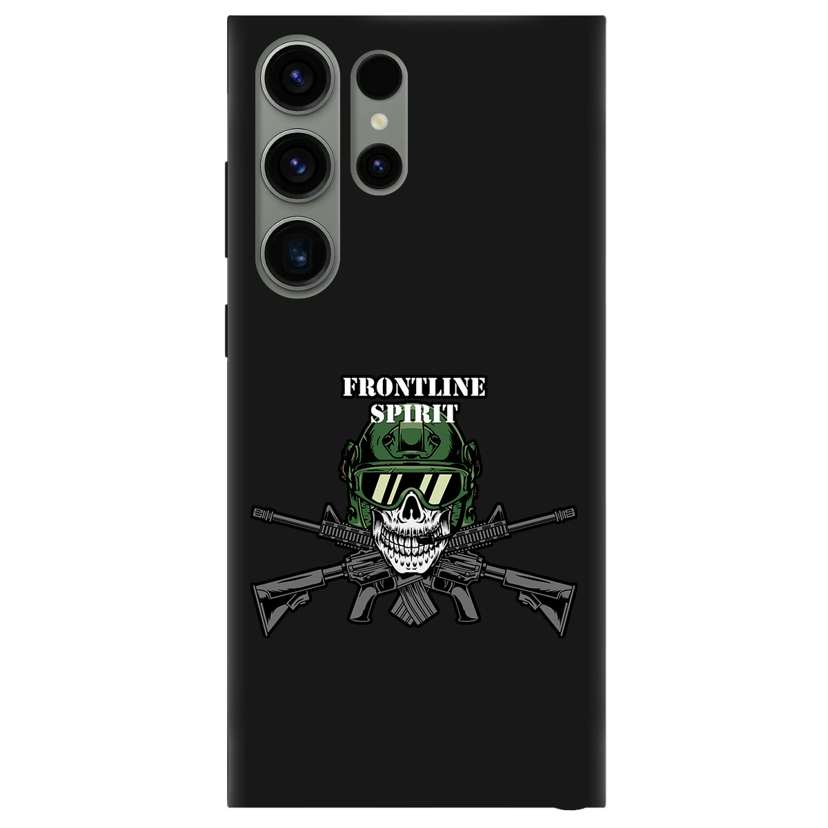 Чехол для Samsung Galaxy S23 Ultra черный матовый soft touch Дух фронту - фото 1 - Чехлы для телефонов