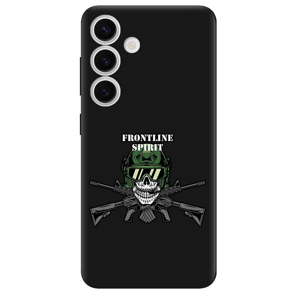 Чохол для Samsung Galaxy S25 Plus чорний матовий soft touch Дух фронту - фото 1 - Чохли для телефонів