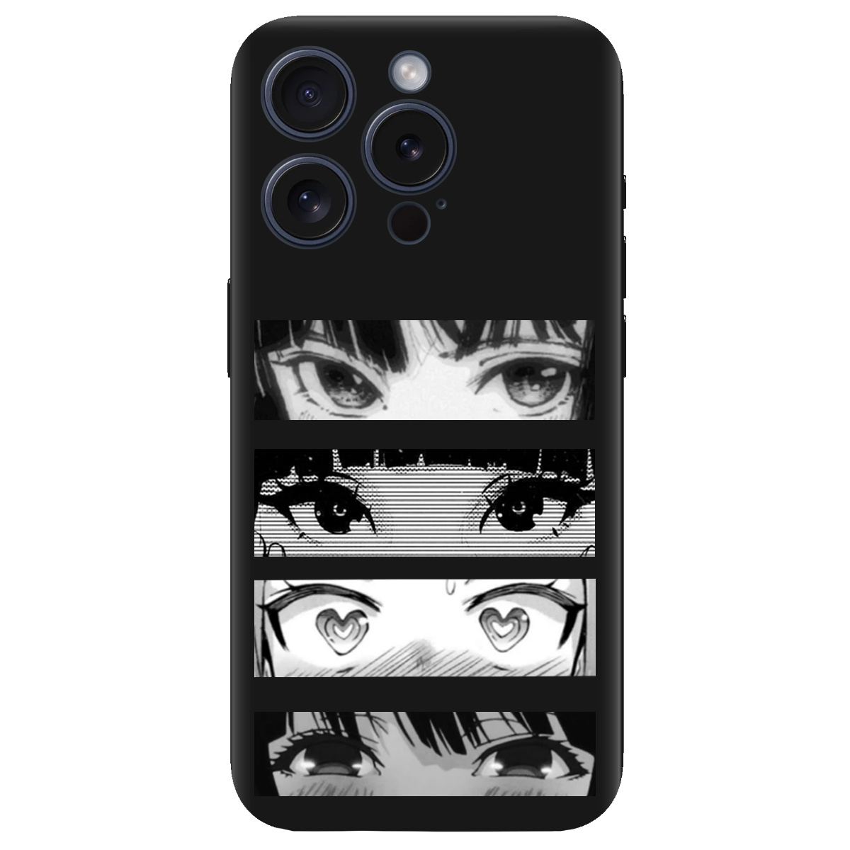 Чохол для Apple iPhone 15 Pro Max чорний матовий soft touch Закохані очі - фото 1 - Чохли для телефонів