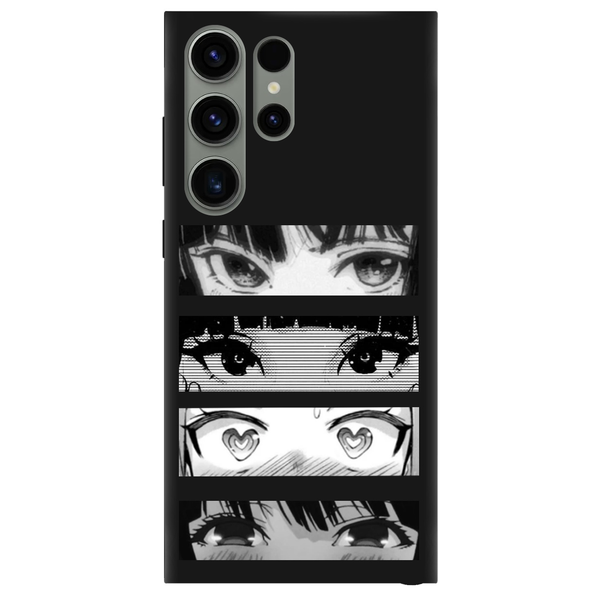 Чохол для Samsung Galaxy S23 Ultra чорний матовий soft touch Закохані очі - фото 1 - Чохли для телефонів