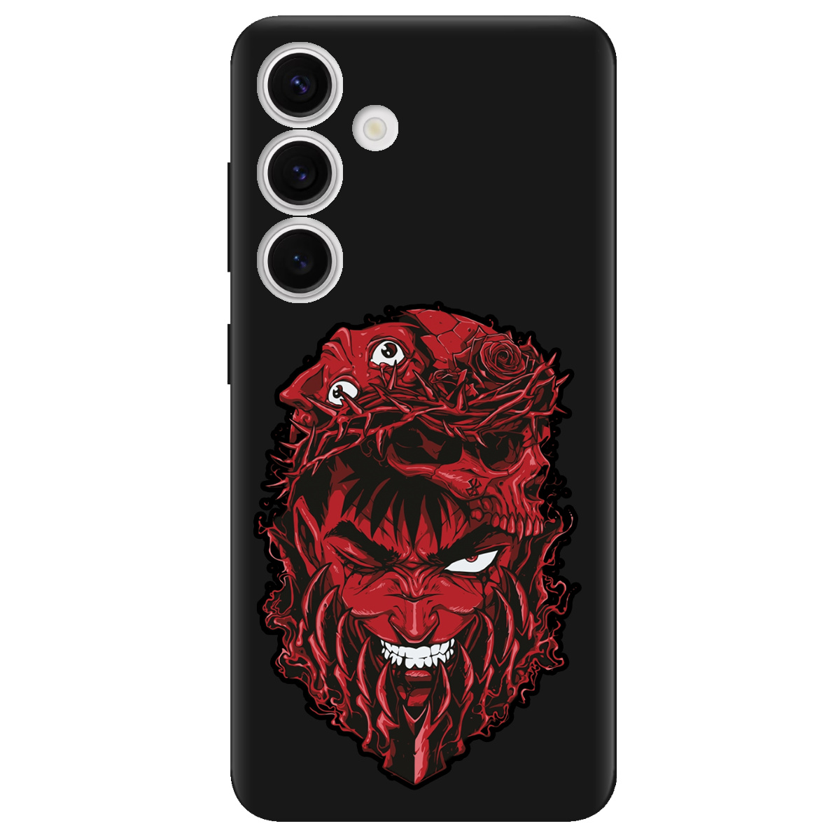 Чохол для Samsung Galaxy S25 Plus чорний матовий soft touch Red slip head - фото 1 - Чохли для телефонів