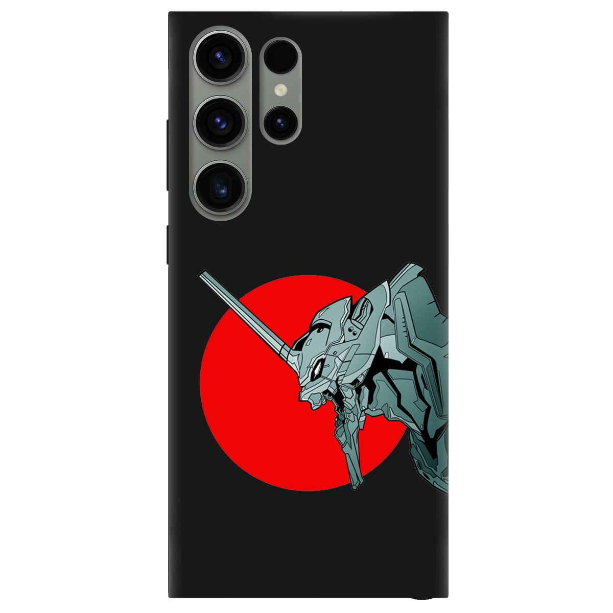 Чохол для Samsung Galaxy S23 Ultra чорний матовий soft touch Єва-02 – Evangelion - фото 1 - Чохли для телефонів