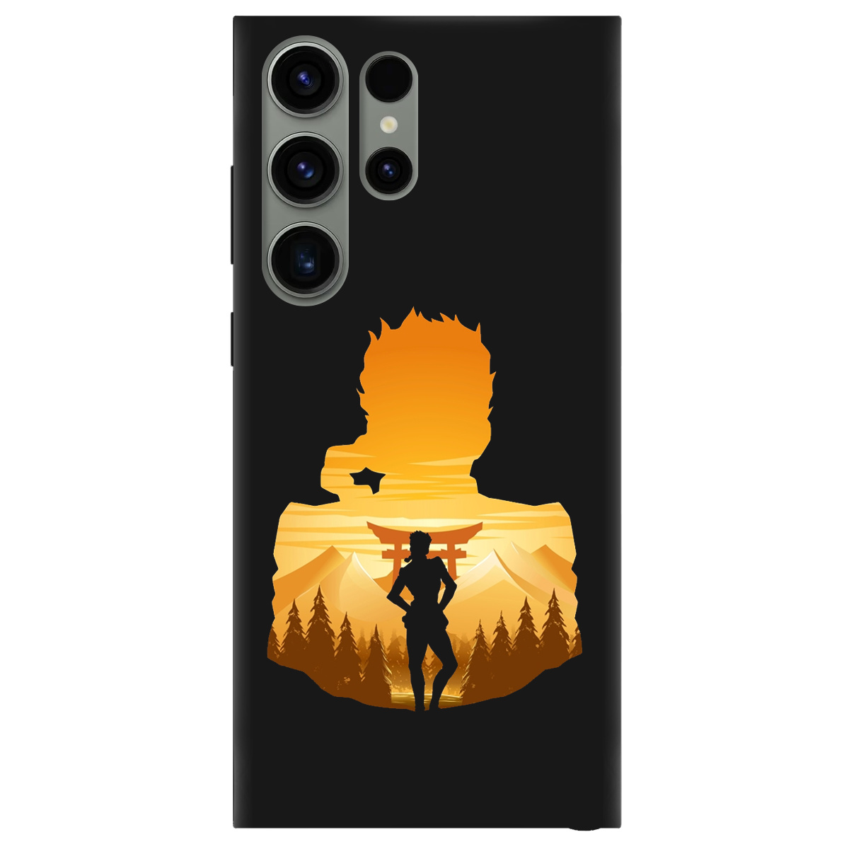 Чехол для Samsung Galaxy S23 Ultra черный матовый soft touch JoJo Giorno Giovanna - фото 1 - Чехлы для телефонов