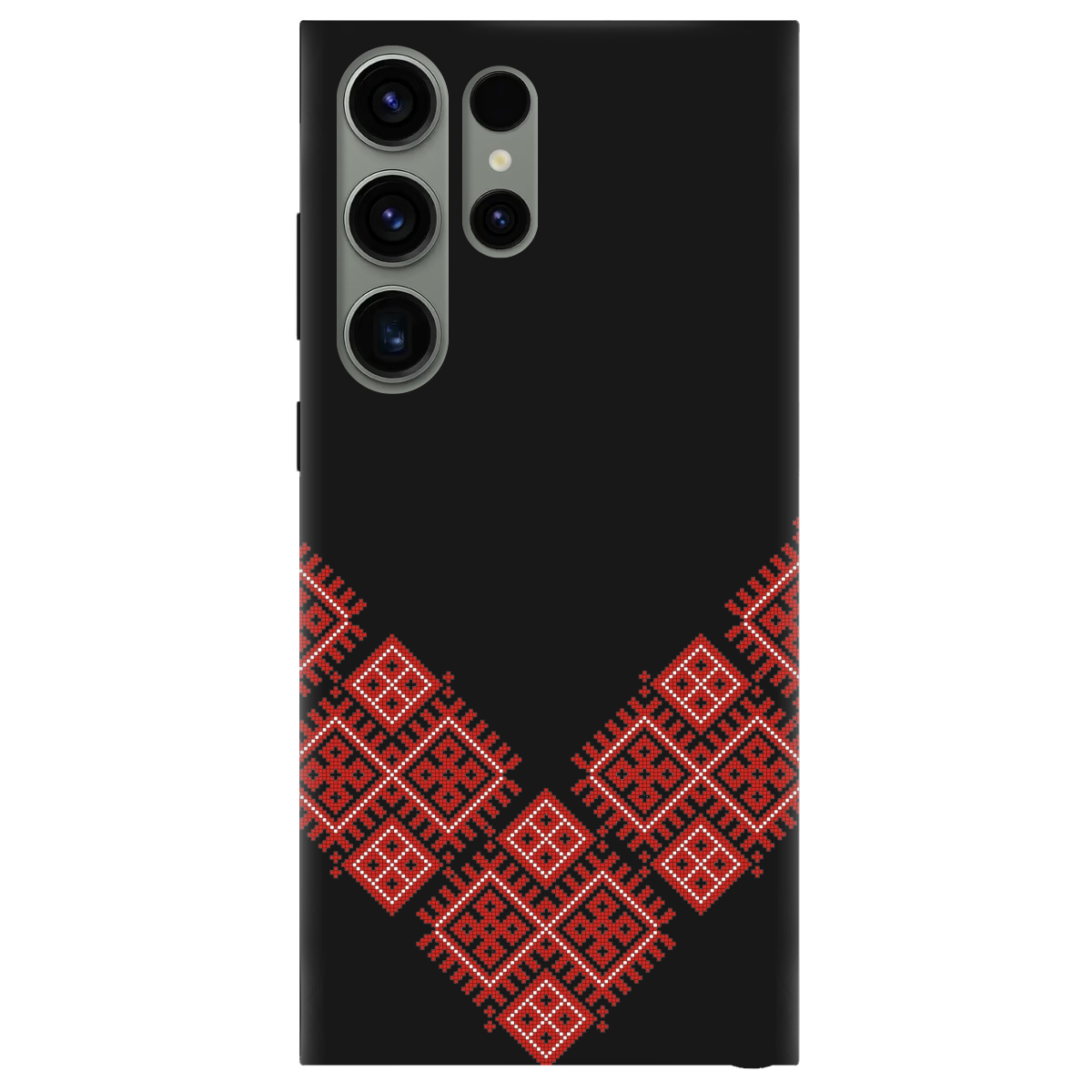 Чохол для Samsung Galaxy S23 Ultra чорний матовий soft touch Вишивана доля - фото 1 - Чохли для телефонів