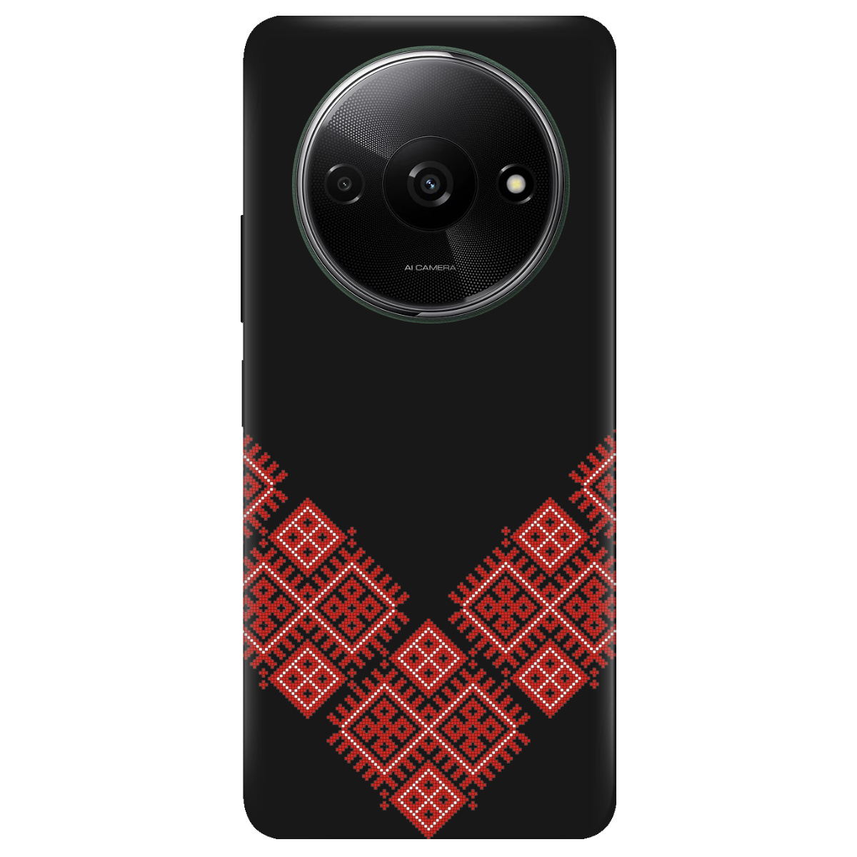 Чохол для Xiaomi Redmi A3 чорний матовий soft touch Вишивана доля - фото 1 - Чохли для телефонів