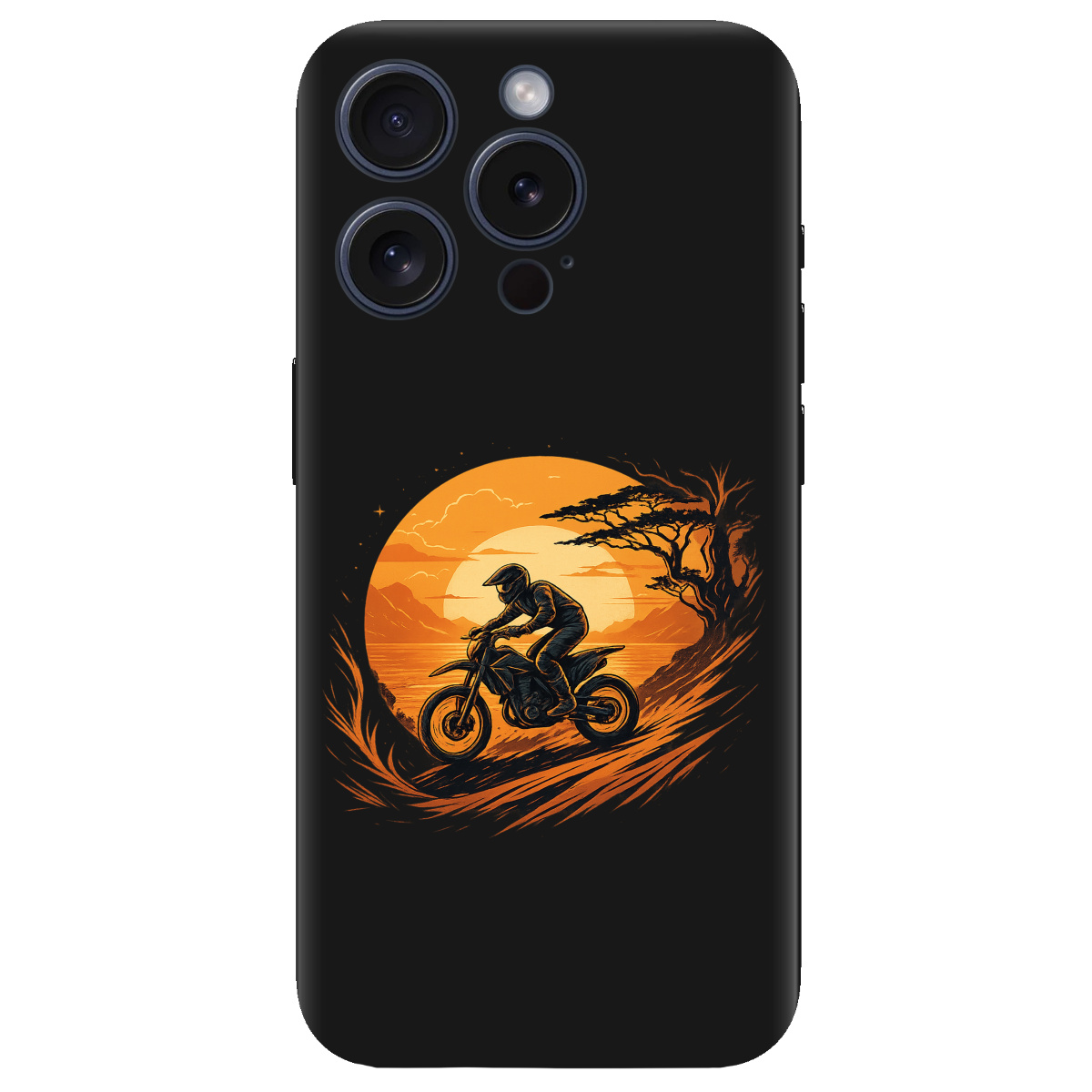 Чохол для Apple iPhone 15 Pro Max чорний матовий soft touch БайкШлях - фото 1 - Чохли для телефонів