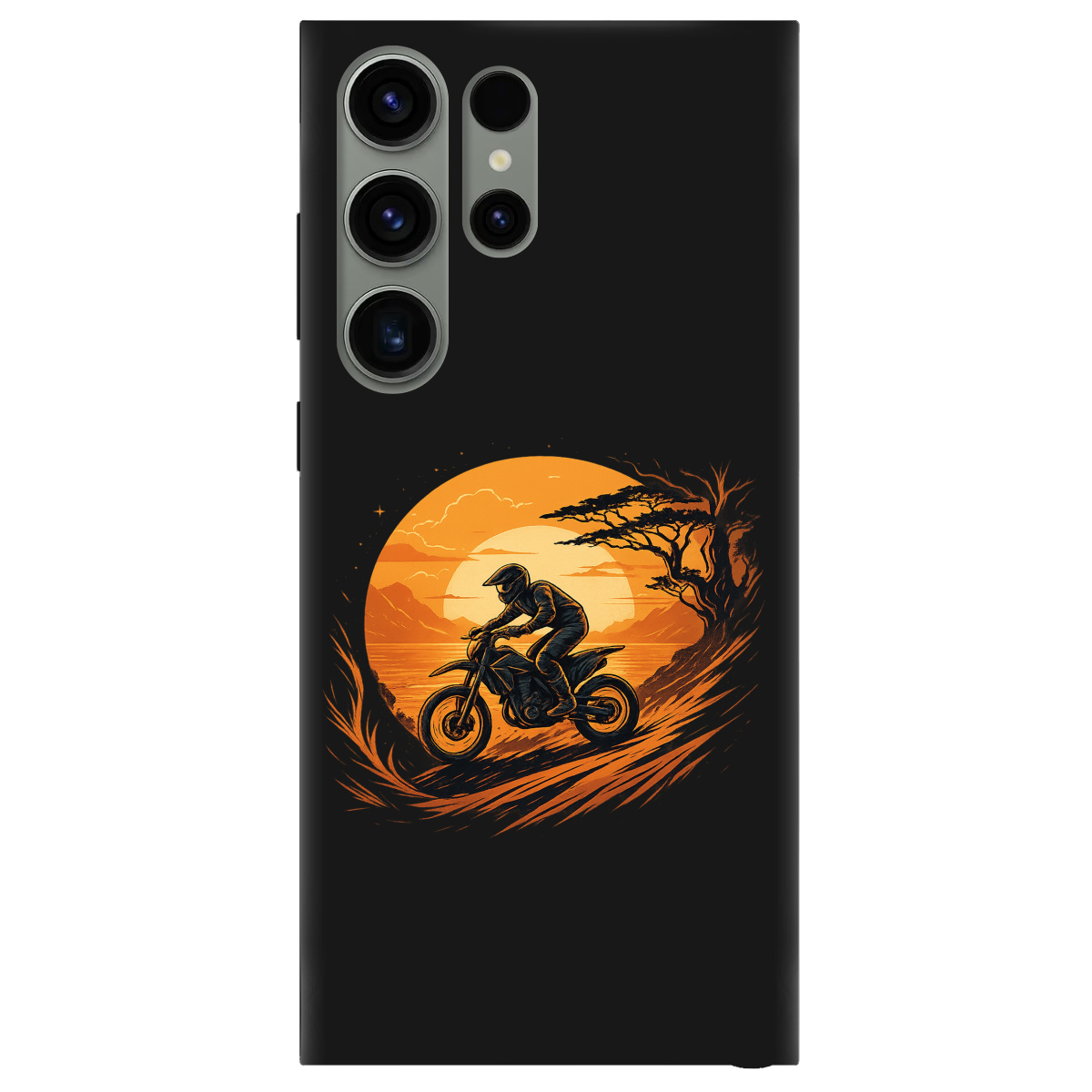 Чехол для Samsung Galaxy S23 Ultra черный матовый soft touch БайкПуть - фото 1 - Чехлы для телефонов