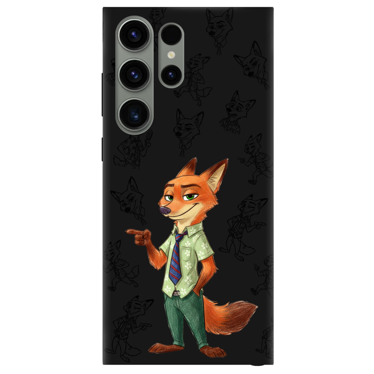 Чохол для Samsung Galaxy S23 Ultra чорний матовий soft touch Зоотрополіс Нік Nick - фото 1 - Чохли для телефонів