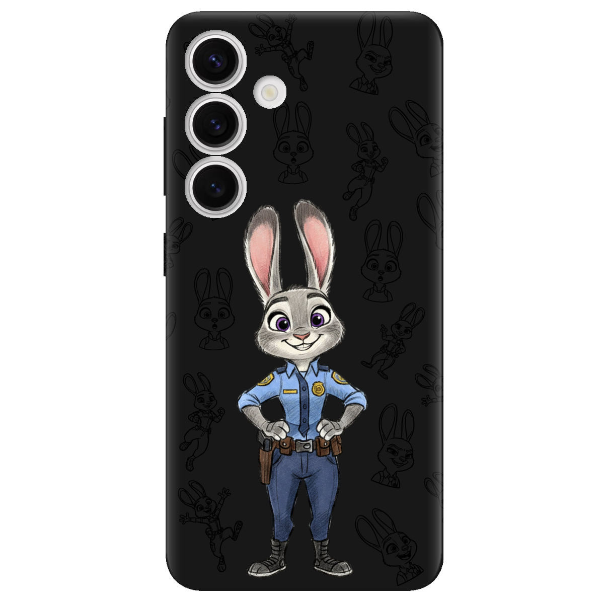 Чохол для Samsung Galaxy S25 Plus чорний матовий soft touch Зоотрополіс Джуді Judy - фото 1 - Чохли для телефонів