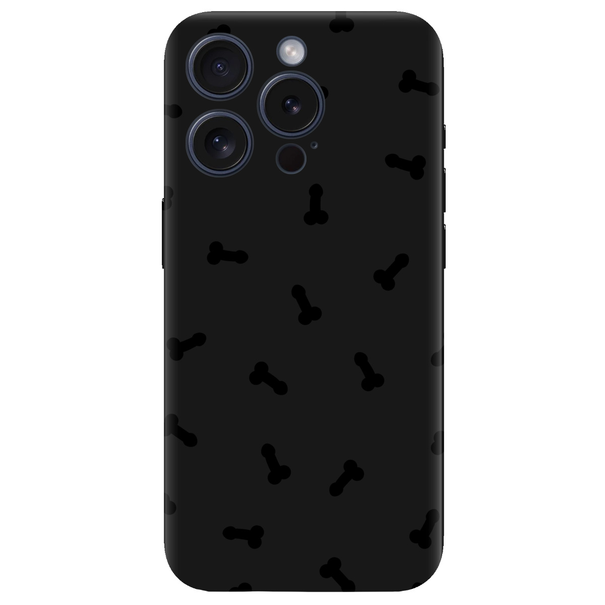 Чохол для Apple iPhone 15 Pro Max чорний матовий soft touch Маленькі дікпіки - фото 1 - Чохли для телефонів