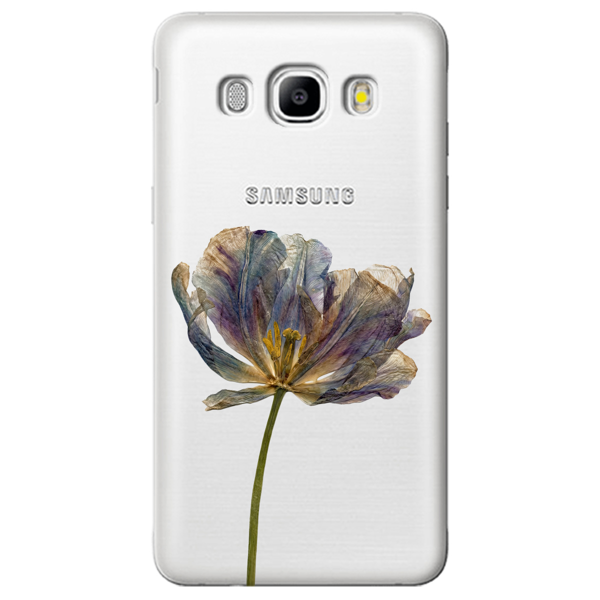 Чехол для Samsung Galaxy J5 2016 прозрачный Нежный сухоцвет - фото 1 - Чехлы для телефонов