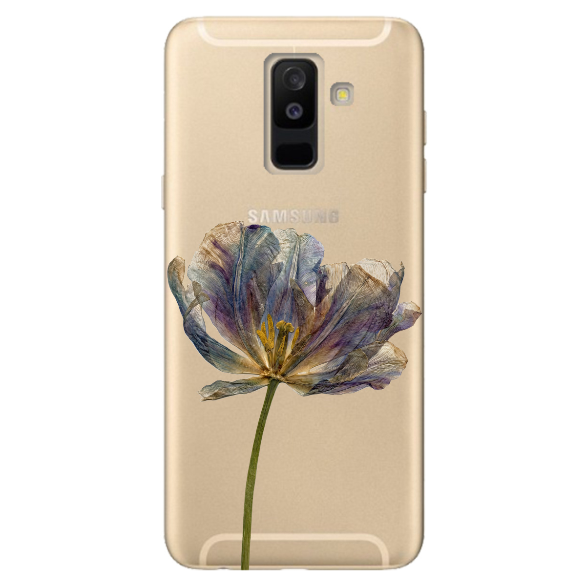 Чехол для Samsung Galaxy A6 Plus 2018 прозрачный Нежный сухоцвет - фото 1 - Чехлы для телефонов