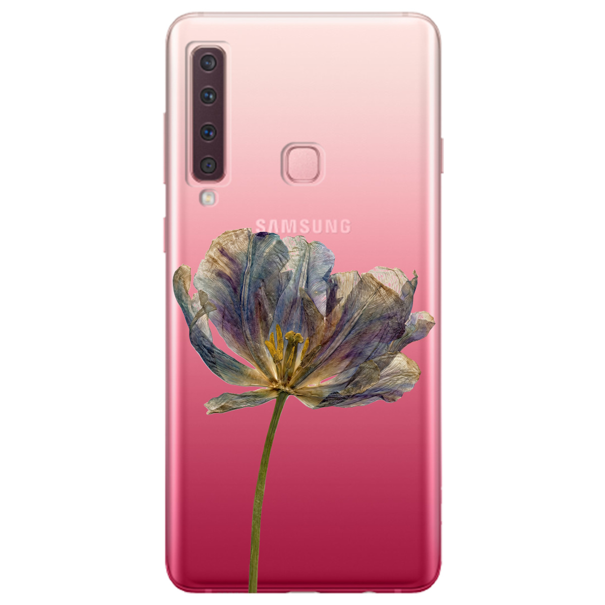 Чехол для Samsung Galaxy A9 2018 прозрачный Нежный сухоцвет - фото 1 - Чехлы для телефонов