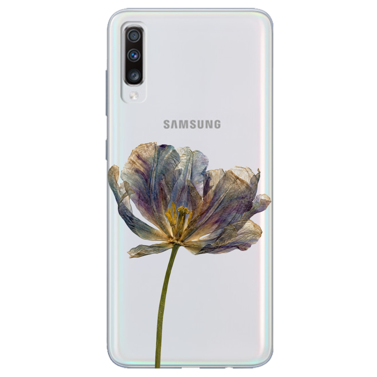 Чохол для Samsung Galaxy A70 прозорий Ніжний сухоцвіт - фото 1 - Чохли для телефонів