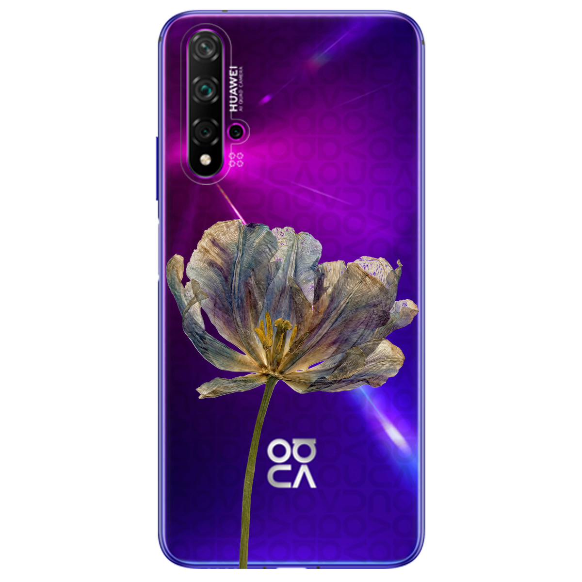 Чохол для Huawei Nova 5T прозорий Ніжний сухоцвіт - фото 1 - Чохли для телефонів
