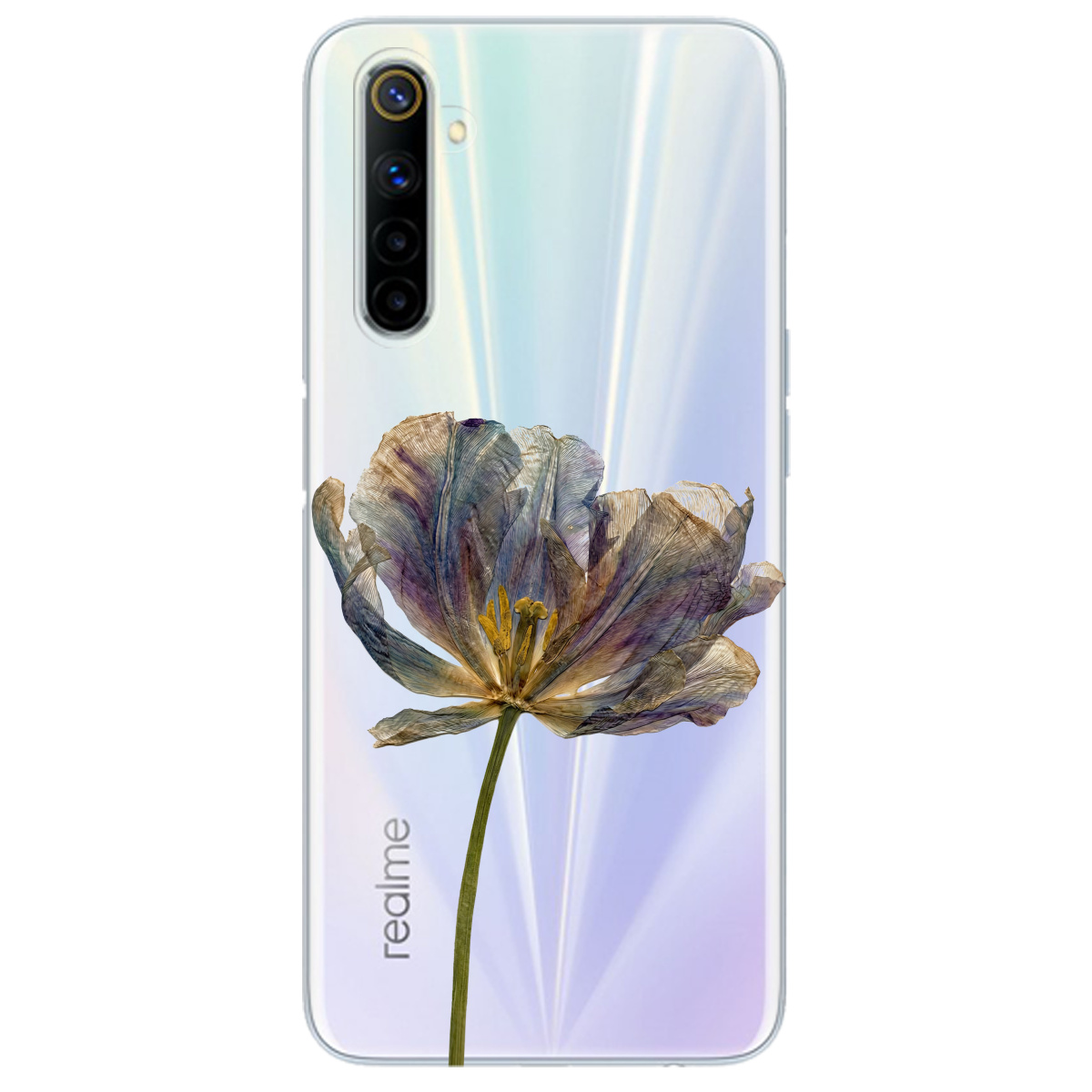 Чехол для Realme 6 прозрачный Нежный сухоцвет - фото 1 - Чехлы для телефонов