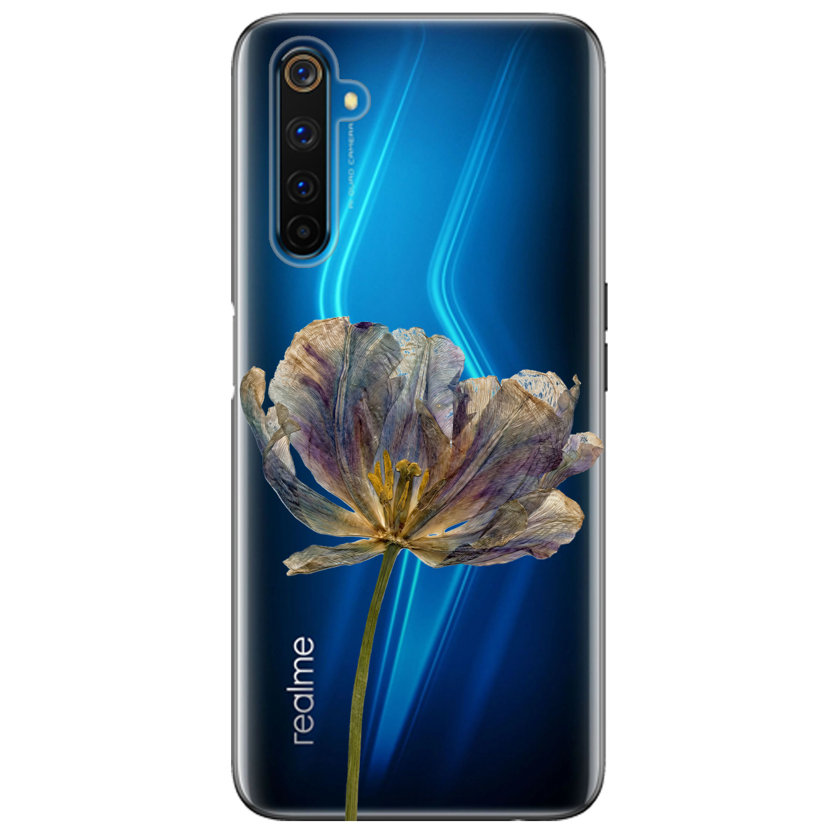 Чехол для Realme 6 Pro прозрачный Нежный сухоцвет - фото 1 - Чехлы для телефонов