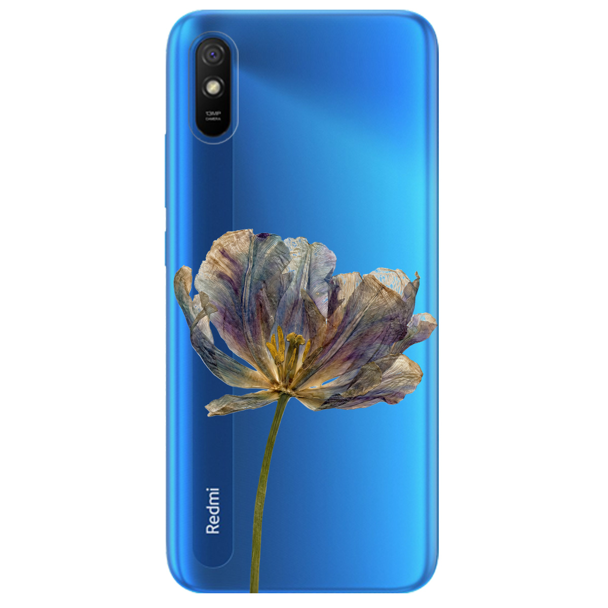 Чехол для Xiaomi Redmi 9A прозрачный Нежный сухоцвет - фото 1 - Чехлы для телефонов