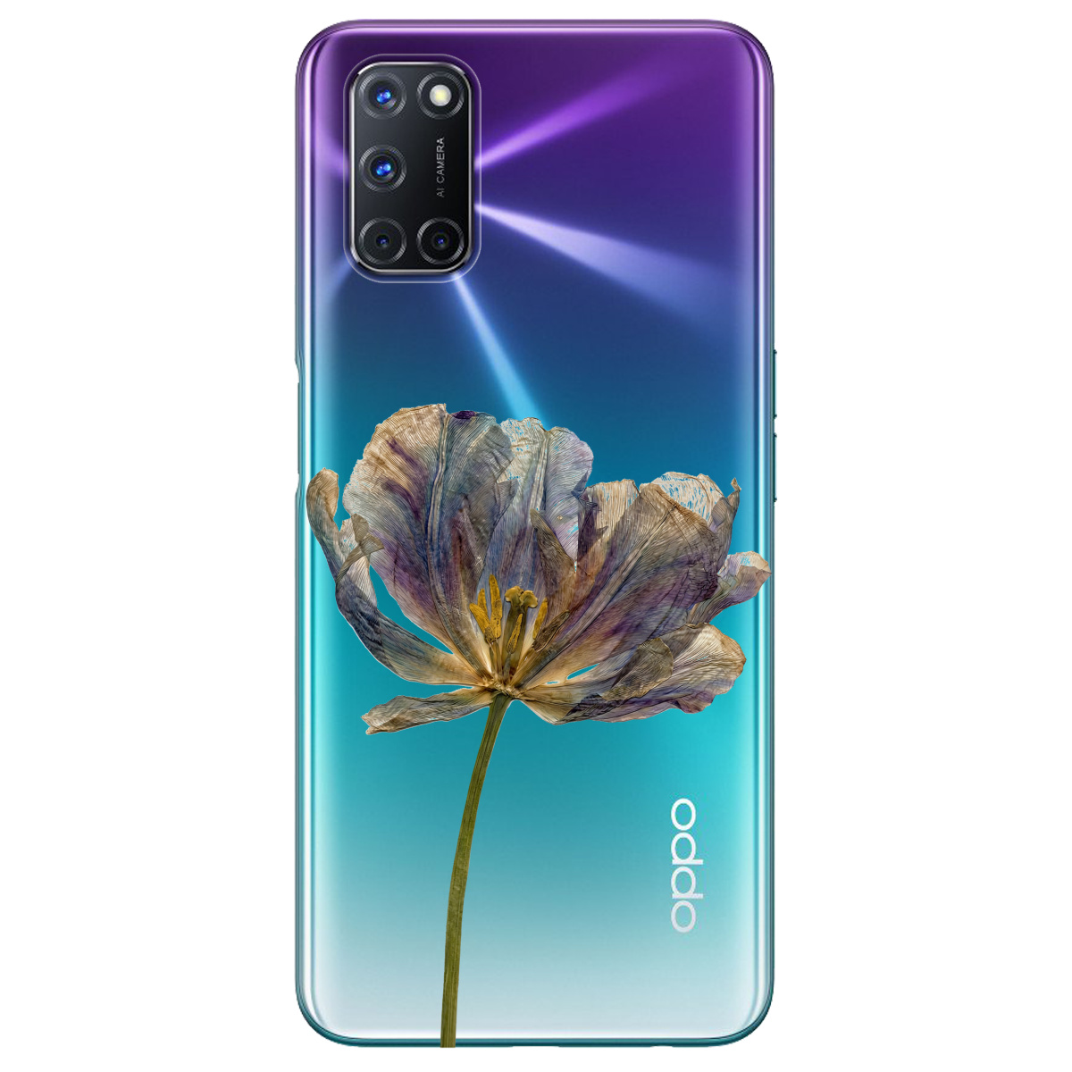 Чехол для Oppo A52/ A72/ A92 прозрачный Нежный сухоцвет - фото 1 - Чехлы для телефонов