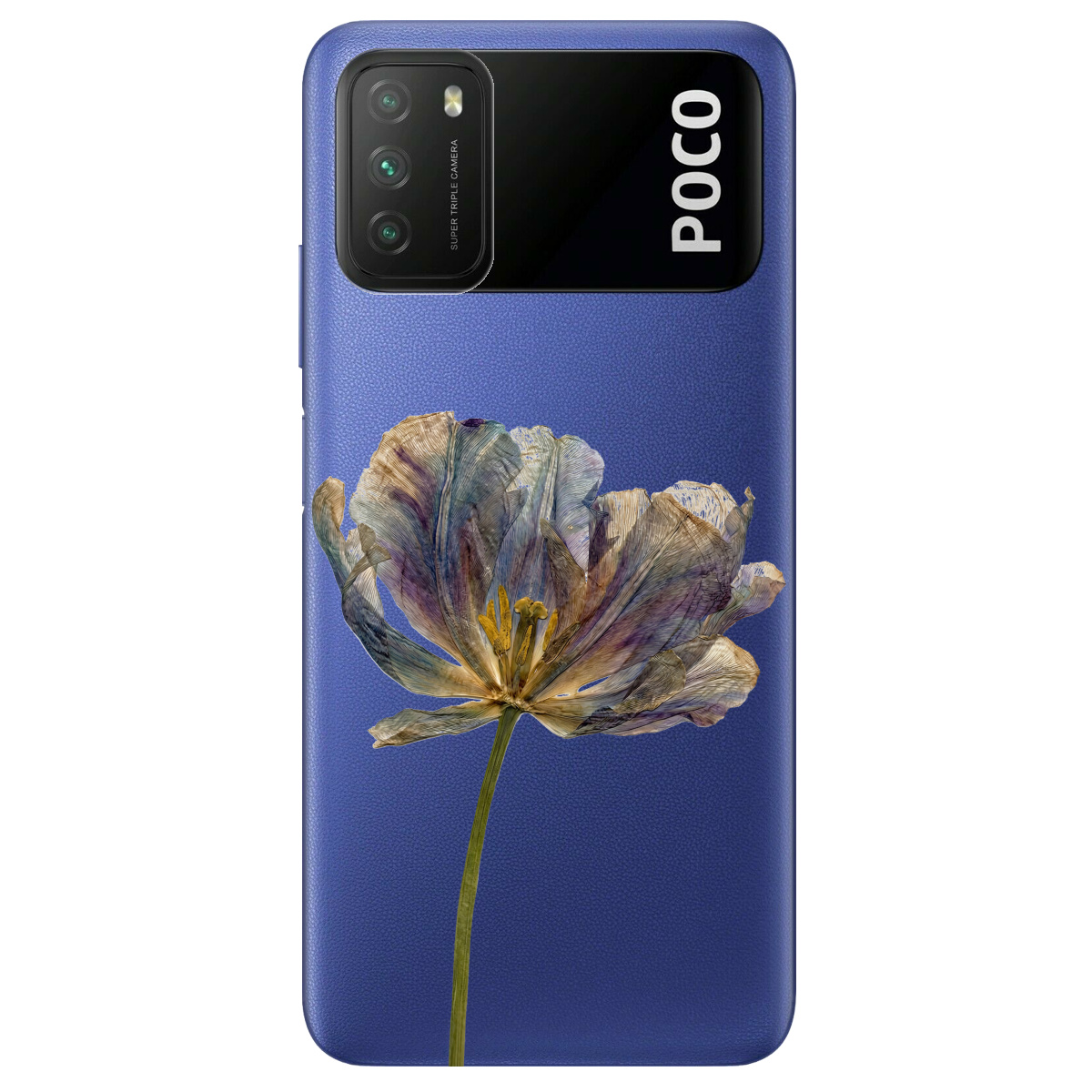 Чохол для Xiaomi Poco M3 прозорий Ніжний сухоцвіт - фото 1 - Чохли для телефонів