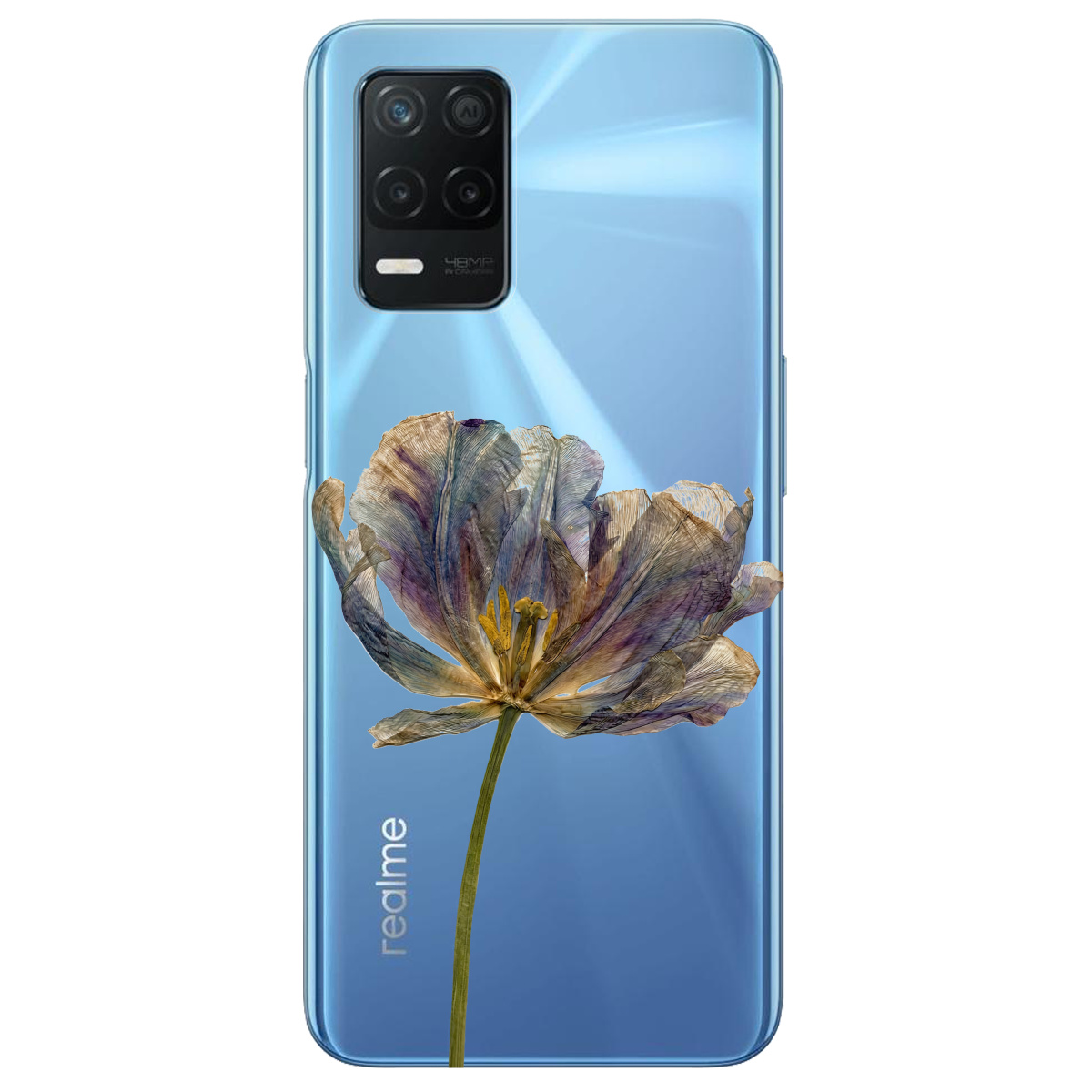 Чохол для Realme 8 прозорий Ніжний сухоцвіт - фото 1 - Чохли для телефонів
